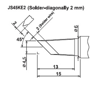 ปลายหัวแร้งซามูไร Cera cote solder tip samurai js45ke2 solder diagonally 2mm